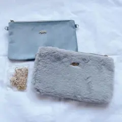 アーカー　ファー・ベロアポーチ　2点　ショルダーバッグ　AHKAH レディース