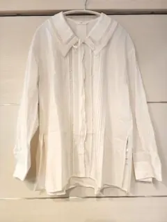 AuieF ホワイト 長袖シャツ リボン付き