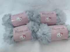 【入手困難】セリア毛糸★ドリームキャット　26番　4玉セット　ホワイトグレー