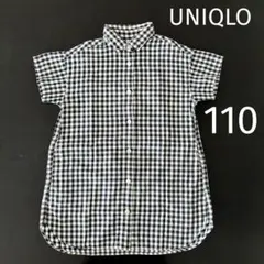 UNIQLO シャツワンピース 半袖 ギンガムチェック 110のサムネイル