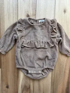 ペアマノン　コーデュロイロンパース ブラウン 80