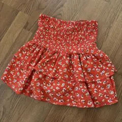 ZARA 花柄 ティアード キュロットスカート 150cm