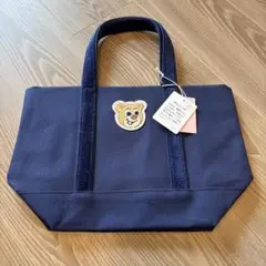フェイラー オールドテディ ワッペントートバッグ L 小 ネイビー 紺 新品