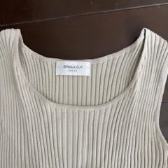 OPAQUE.CLIP ベージュ リブタンクトップ
