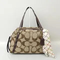 2502-305｜コーチ シグネチャー ハンドバッグ ダークブラウン