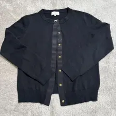 ケイトスペード☆150☆ビジューリボンボタン付カーディガン黒⭐︎美品値下げ可能