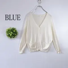 B.L.U.E. 【M】長袖 Vネック カーディガン コットン　アイボリー系のサムネイル