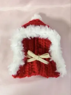 ぬいぐるみ用　ヘッドドレス　ボンネット　サンタ帽子　サンタマント　レッド