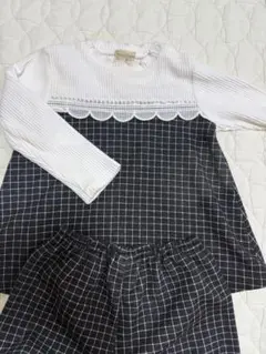 trois lapins チェック柄セット 90サイズ