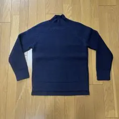 ネイビー ラグランスリーブ ニットセーター