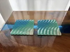 レジンアート　コースター　アクセサリートレイ10cm X 10cm no.313
