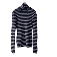 【UNIQLO】ボーダータートルネックニット長袖ウール100%