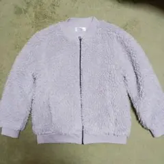 ボアジャケットNavy 160サイズ ライトグレー