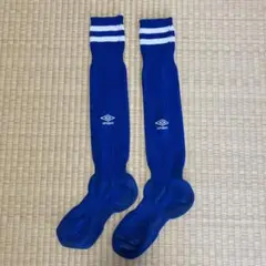 umbro ストライプソックス 青 約23-25cm