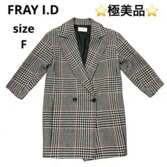 ☆極美品☆FRAY I.D チェスターコート 千鳥格子柄 七分袖 サイズF