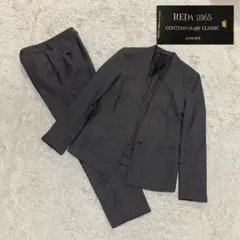 THE SUITCAMPANY【高級生地】REDA チェック ノーカラー グレー