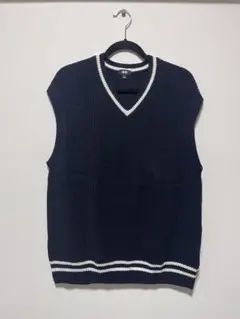 UNIQLO ネイビー Vネック ベスト L