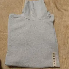無印良品オーガニックコットンタートルネックTシャツ Mサイズ ライトグレー