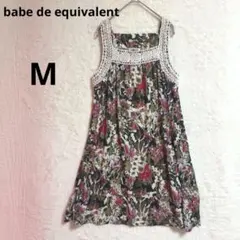 美品 M ノースリーブ チュニック 花柄 シフォン ノースリーブブラウス