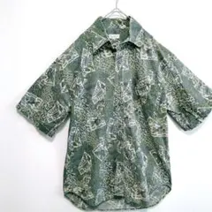 美品】LE BOUQUET アニマル柄 ブラウス シャツ グリーン フリー - メルカリ