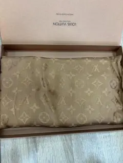 ルイヴィトン　大判ストール　ベージュ　シルクウール