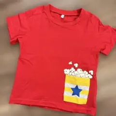 【美品】ELFIN DOLL 半袖Tシャツポップコーン柄 レッド サイズ110のサムネイル