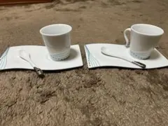 ティーカップセット 2個 スプーン付き