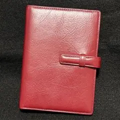 Unused Davinci personal organizer, red leather, with organizer cover.