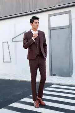 スーツ メンズ カジュアルスーツ チェック柄スーツ ビジネス 紳士 通勤 面接