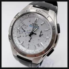 【良品】CASIO カシオ★クロノグラフ 電波ソーラー メンズ 腕時計 稼働品