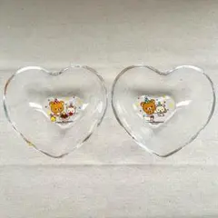 [新品未使用]ハート型ガラスボウル/ミスド×リラックマ2個セット/2010非売品