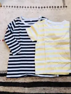 【お値下げ】ユ無印良品ボーダー チュニックロンT＆Tシャツ 2枚セット