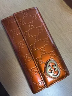 GUCCI グッチ 長財布 GGシマ ハート金具 ボルドー - メルカリ