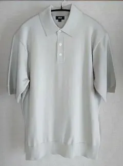 UNIQLO ウォッシャブルニットポロセーター 半袖 LIGHT GRAY