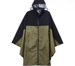 ワークマン　　高撥水　レインポンチョ　カーキ×ブラック　雨具　レインウエアのサムネイル