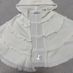 ファミリア　ポンチョ　ケープ　白　サイズ60〜90