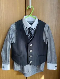 フォーマルセット グレー・ストライプ・ショートパンツ サイズ100