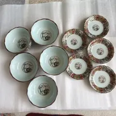 有田焼 伊万里焼 古伊万里 金彩 色絵 向付 小鉢 蕎麦猪口 湯呑み 10客