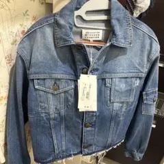 Maison Margiela ノーカラー ブラックペイントデニムジャケット希少