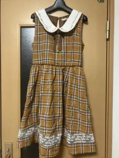 アクシーズファム チェック柄襟付きワンピース