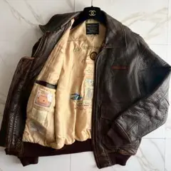 人気◆AVIREX ボンバー フライト ジャケット G-1 本革 レザー