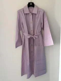 スプリングコート.ラベンダー .ウエストベルト付き