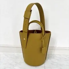 極美品】MARY AL TERNA ムーン ショルダーバッグ オレンジ 巾着型