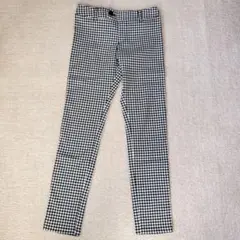 美品クリスタルシルフギンガムチェック スリムフィットパンツxs