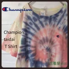 90Ｓ古着ChampionチャンピオンタイダイワンポイントＴシャツ半袖