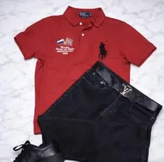 90s Polo ￼Ralph Lauren ビックポニー ポロシャツ 希少S