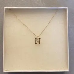 イニシャル Nローマ字 英文字ダイヤネックレス ゴールド14K 