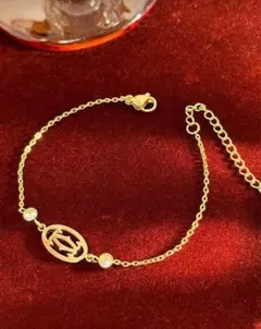 【新品】ゴールドのオーバルデザインブレスレット✨