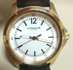 【稼動品レア】COACH　メンズ腕時計　クォーツ　ゴールドカラー