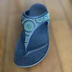 crocs ネイビー　ビーチサンダル W7 左のみのサムネイル